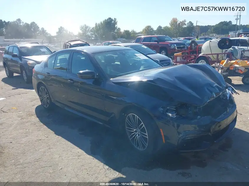 BMW 5ER 2019, VIN WBAJE7C57KWW16720