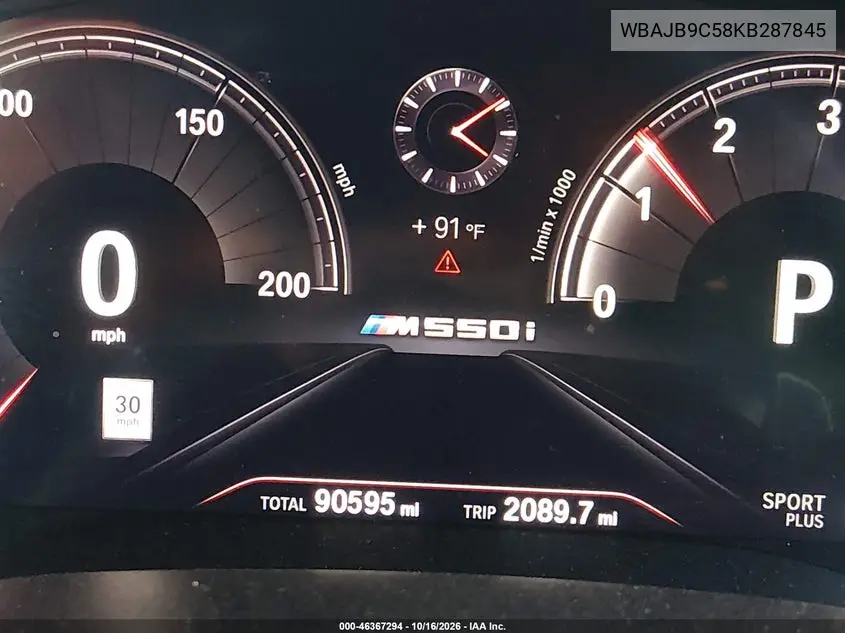 2019 BMW 5ER VIN WBAJB9C58KB287845 — фото 15