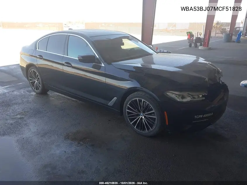 BMW 5ER 2021, VIN WBA53BJ07MCF51828