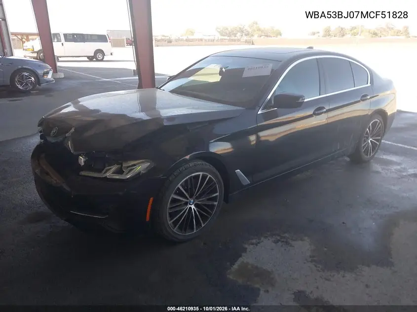 2021 BMW 5ER VIN WBA53BJ07MCF51828 — фото 2
