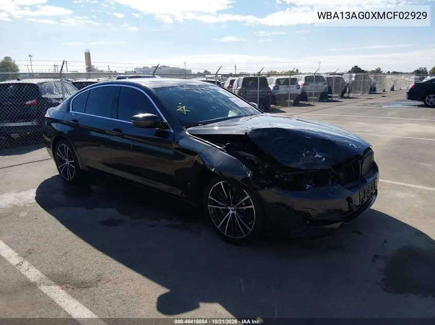 BMW 5ER 2021, VIN WBA13AG0XMCF02929