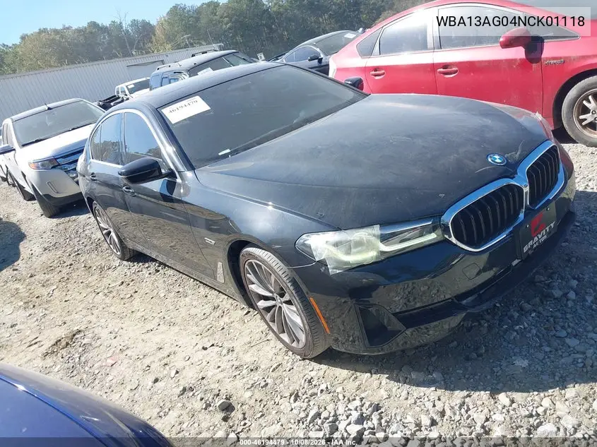 BMW 5ER 2022, VIN WBA13AG04NCK01118