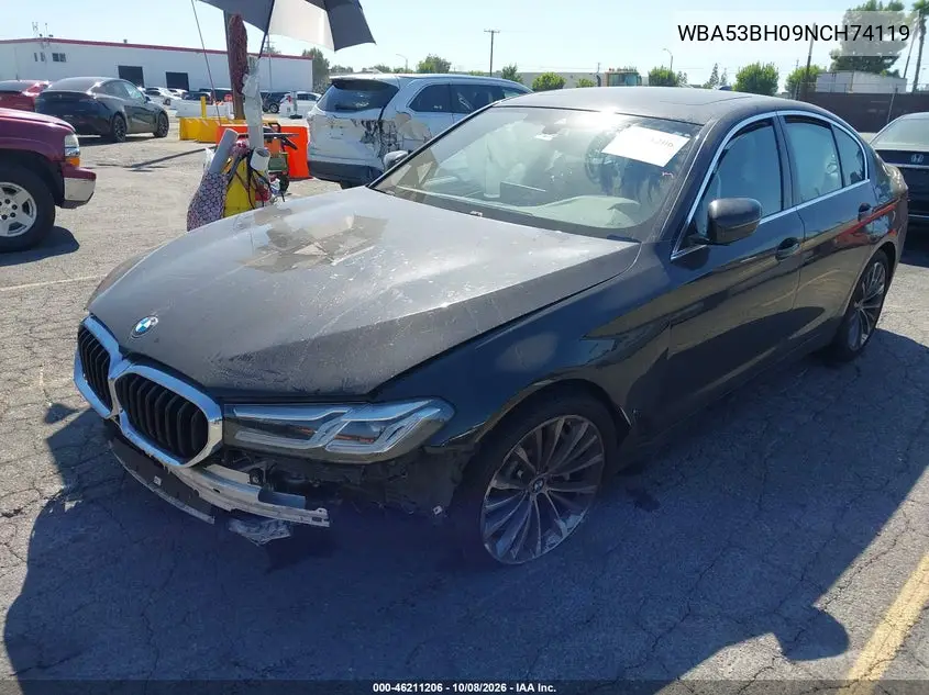 2022 BMW 5ER VIN WBA53BH09NCH74119 — фото 2