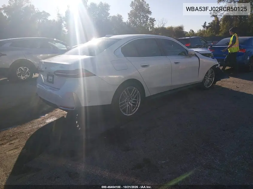2024 BMW 5ER VIN WBA53FJ02RCR50125 — фото 4
