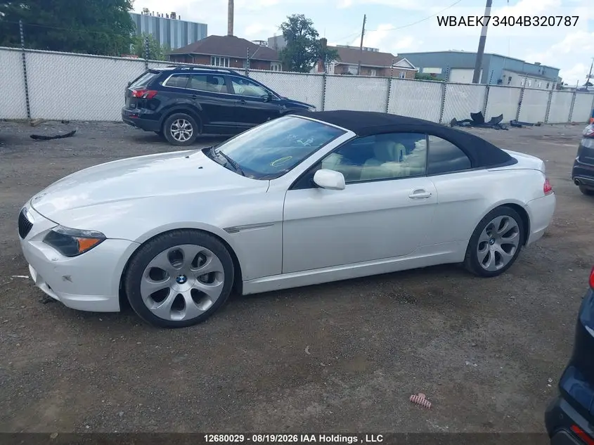 2004 BMW 6ER VIN WBAEK73404B320787 — фото 13