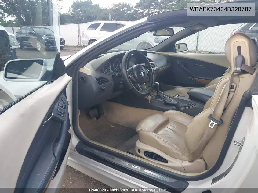 2004 BMW 6ER VIN WBAEK73404B320787 — фото 17