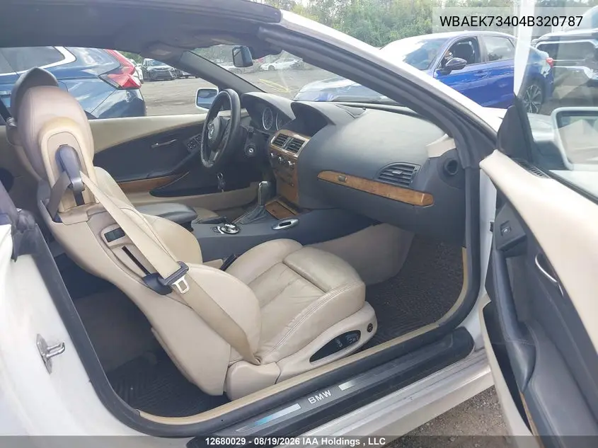 2004 BMW 6ER VIN WBAEK73404B320787 — фото 5