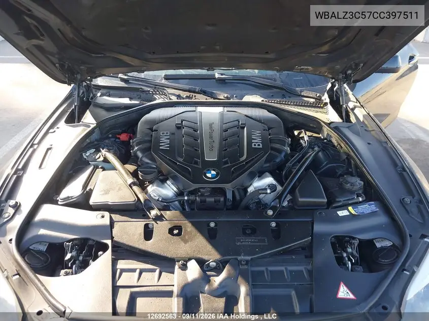 2012 BMW 6ER VIN WBALZ3C57CC397511 — фото 10