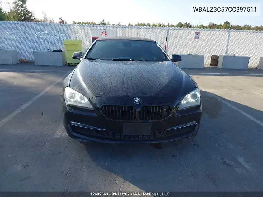2012 BMW 6ER VIN WBALZ3C57CC397511 — фото 12