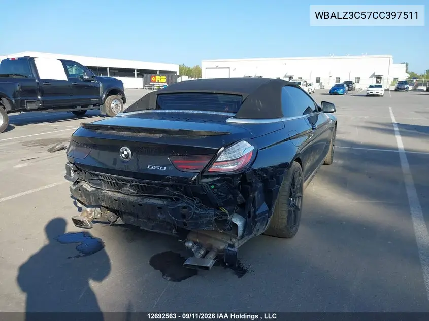 2012 BMW 6ER VIN WBALZ3C57CC397511 — фото 4