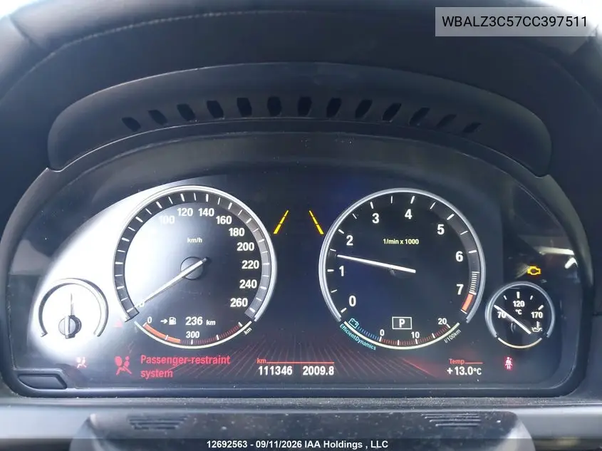 2012 BMW 6ER VIN WBALZ3C57CC397511 — фото 7