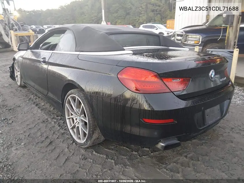 2012 BMW 6ER VIN WBALZ3C51CDL71688 — фото 3