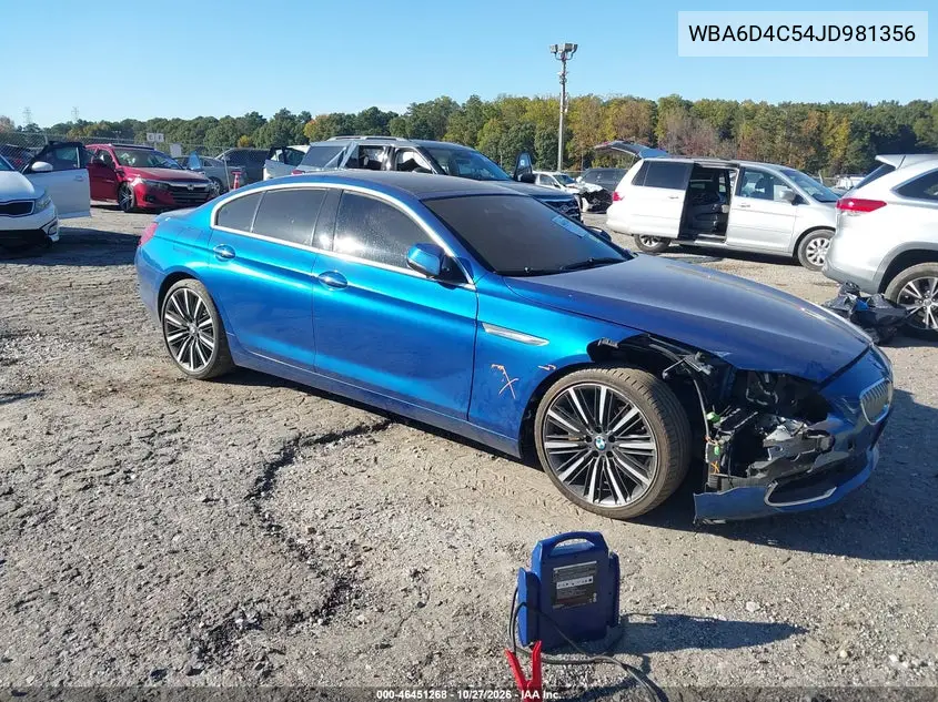 BMW 6ER 2018, VIN WBA6D4C54JD981356