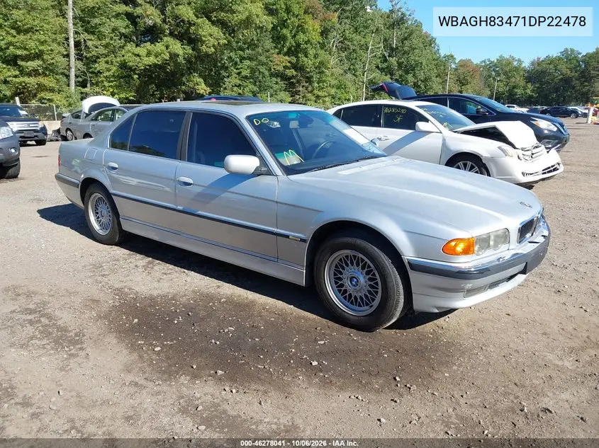 BMW 7ER 2001, VIN WBAGH83471DP22478