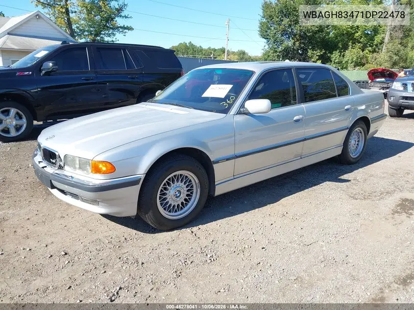 2001 BMW 7ER VIN WBAGH83471DP22478 — фото 2