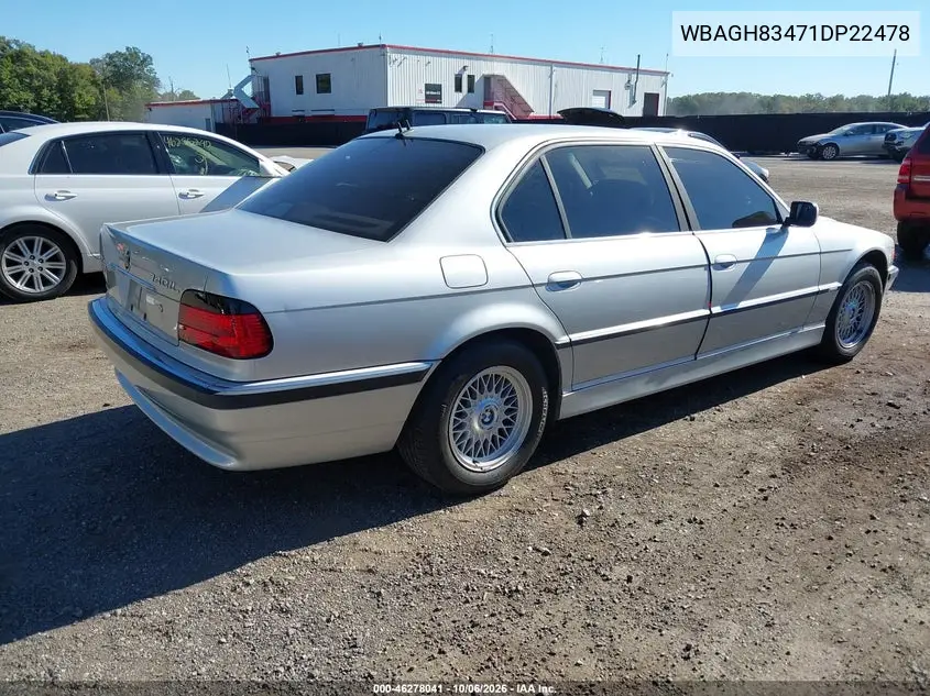 2001 BMW 7ER VIN WBAGH83471DP22478 — фото 4