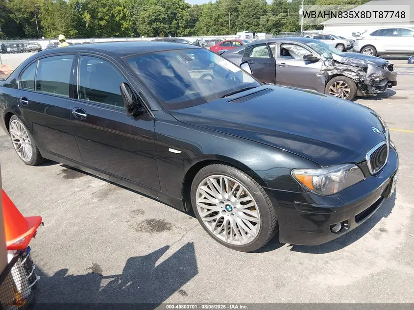 BMW 7ER 2008, VIN WBAHN835X8DT87748