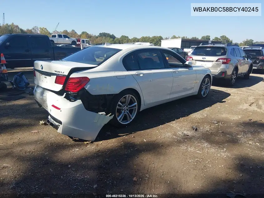 2011 BMW 7ER VIN WBAKB0C58BCY40245 — фото 4