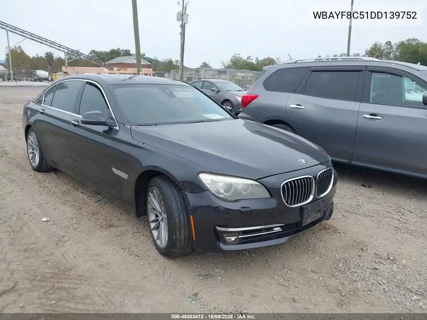 BMW 7ER 2013, VIN WBAYF8C51DD139752