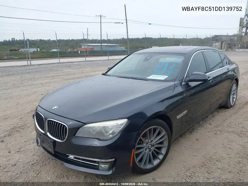 2013 BMW 7ER VIN WBAYF8C51DD139752 — фото 2