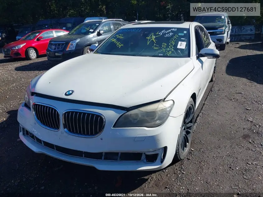 BMW 7ER 2013, VIN WBAYF4C59DD127681