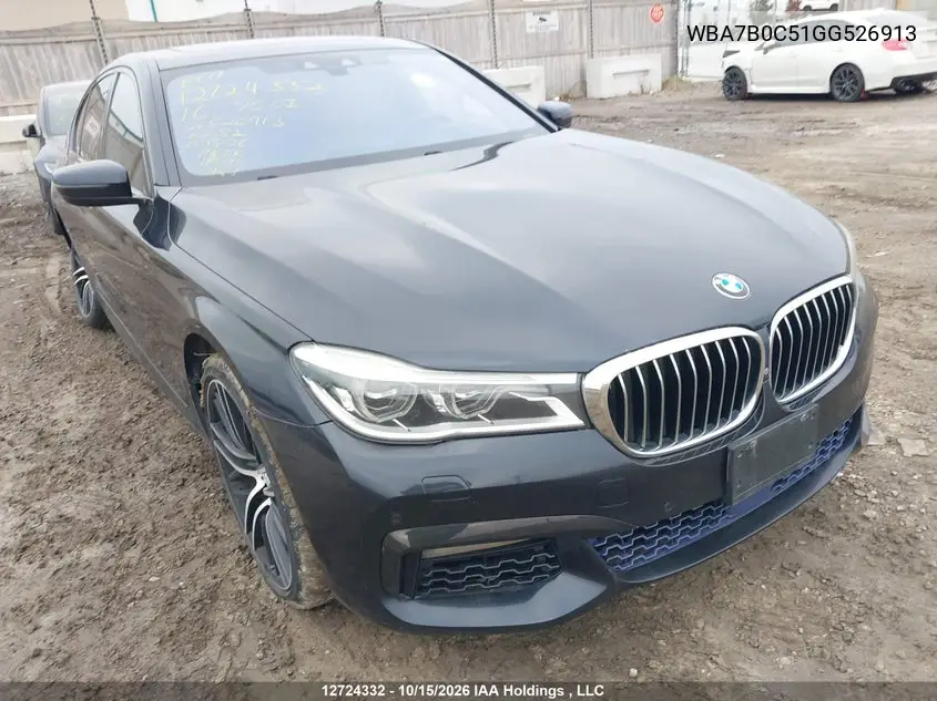 BMW 7ER 2016, VIN WBA7B0C51GG526913