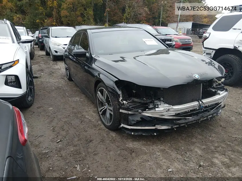 BMW 7ER 2016, VIN WBA7E2C53GG714674