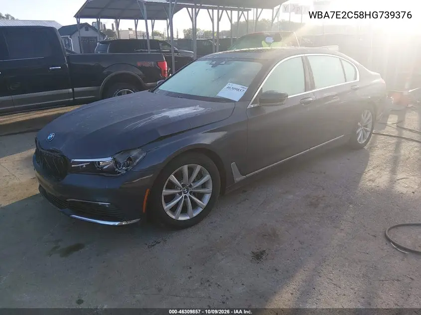 2017 BMW 7ER VIN WBA7E2C58HG739376 — фото 2