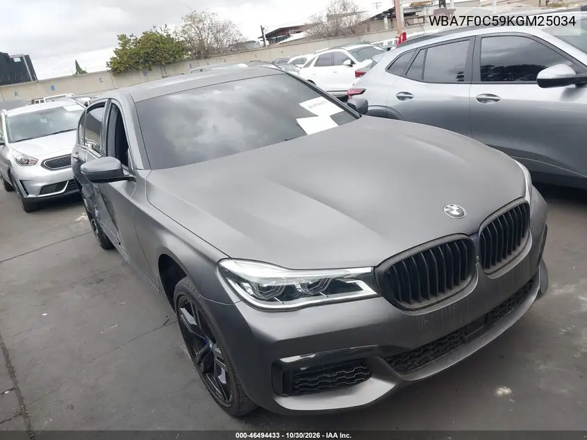 BMW 7ER 2019, VIN WBA7F0C59KGM25034