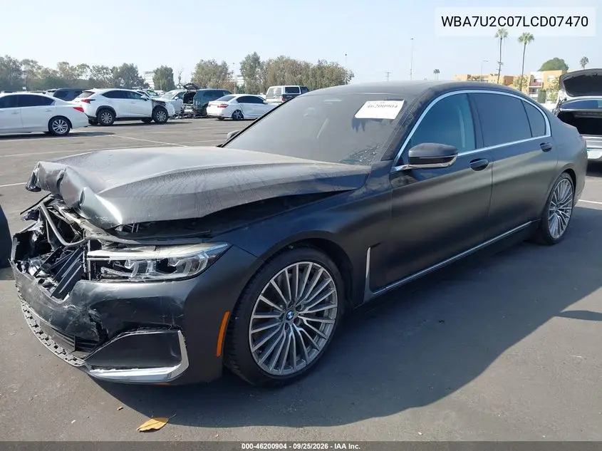 2020 BMW 7ER VIN WBA7U2C07LCD07470 — фото 2