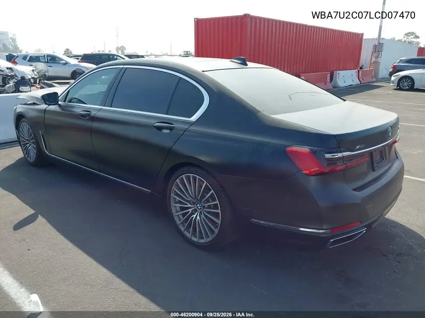 2020 BMW 7ER VIN WBA7U2C07LCD07470 — фото 3