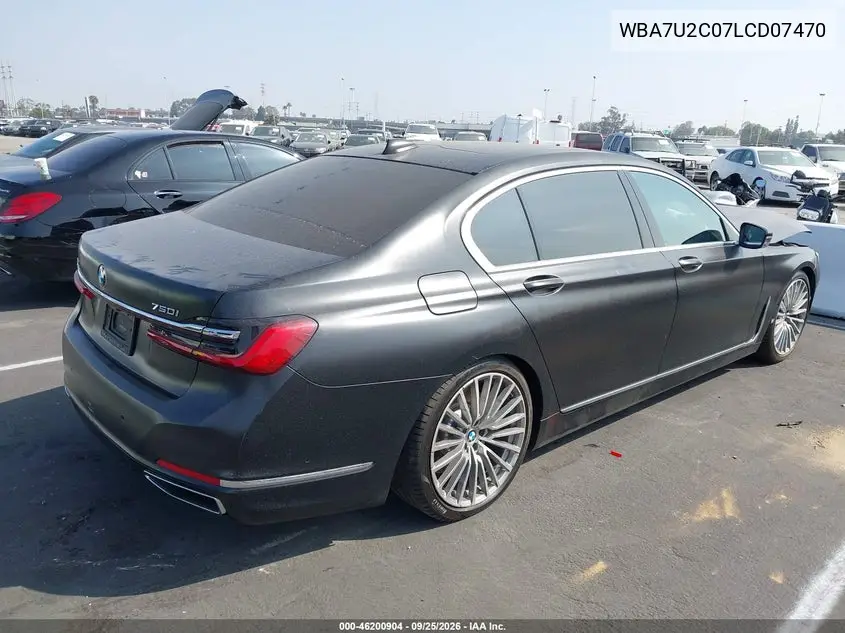 2020 BMW 7ER VIN WBA7U2C07LCD07470 — фото 4