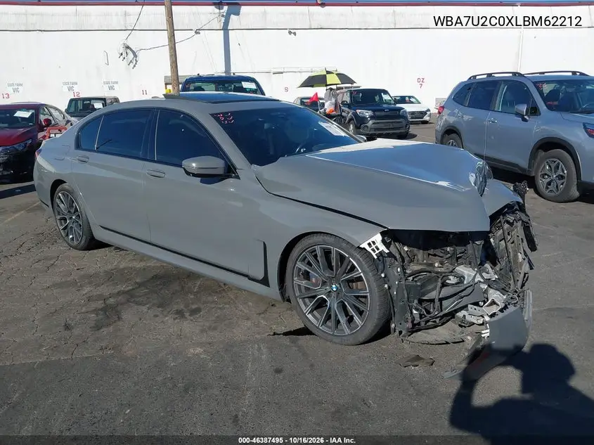 BMW 7ER 2020, VIN WBA7U2C0XLBM62212