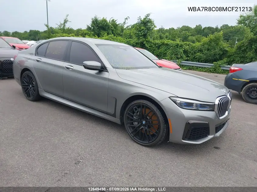 BMW 7ER 2021, VIN WBA7R8C08MCF21213