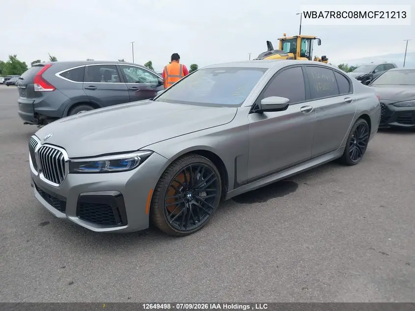 2021 BMW 7ER VIN WBA7R8C08MCF21213 — фото 2