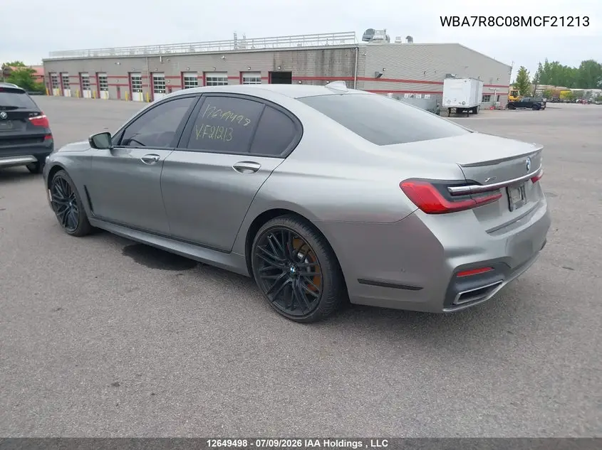 2021 BMW 7ER VIN WBA7R8C08MCF21213 — фото 3