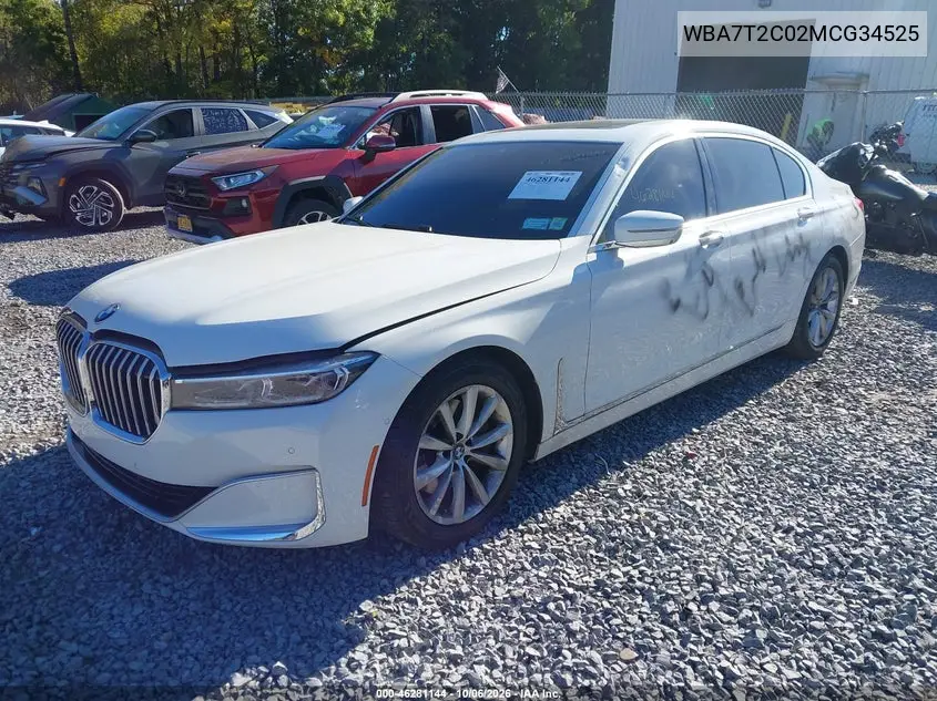 2021 BMW 7ER VIN WBA7T2C02MCG34525 — фото 2