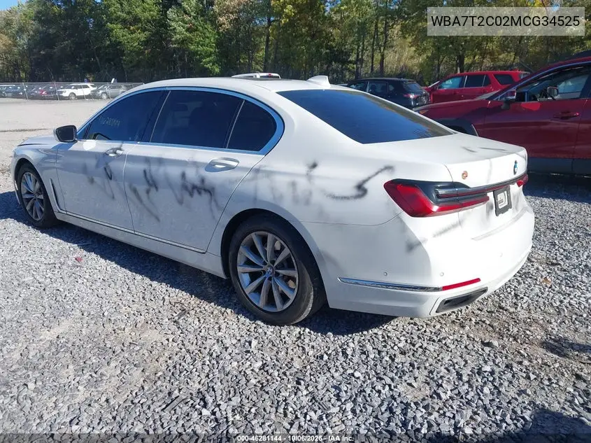 2021 BMW 7ER VIN WBA7T2C02MCG34525 — фото 3