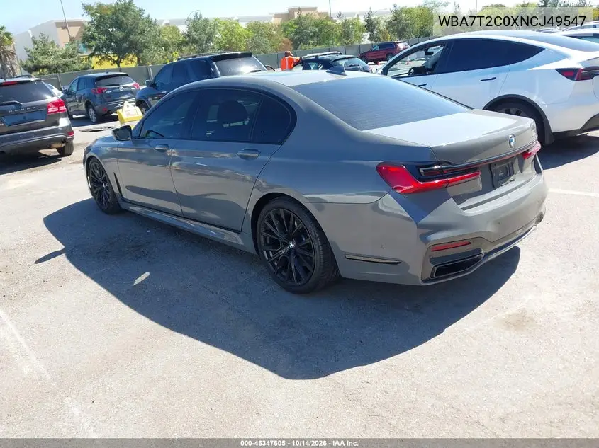 2022 BMW 7ER VIN WBA7T2C0XNCJ49547 — фото 3