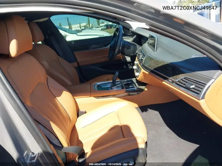 2022 BMW 7ER VIN WBA7T2C0XNCJ49547 — фото 5