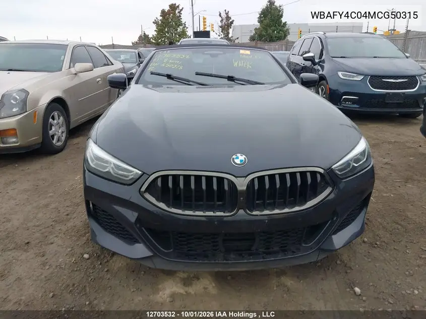 2021 BMW 8ER VIN WBAFY4C04MCG50315 — фото 11