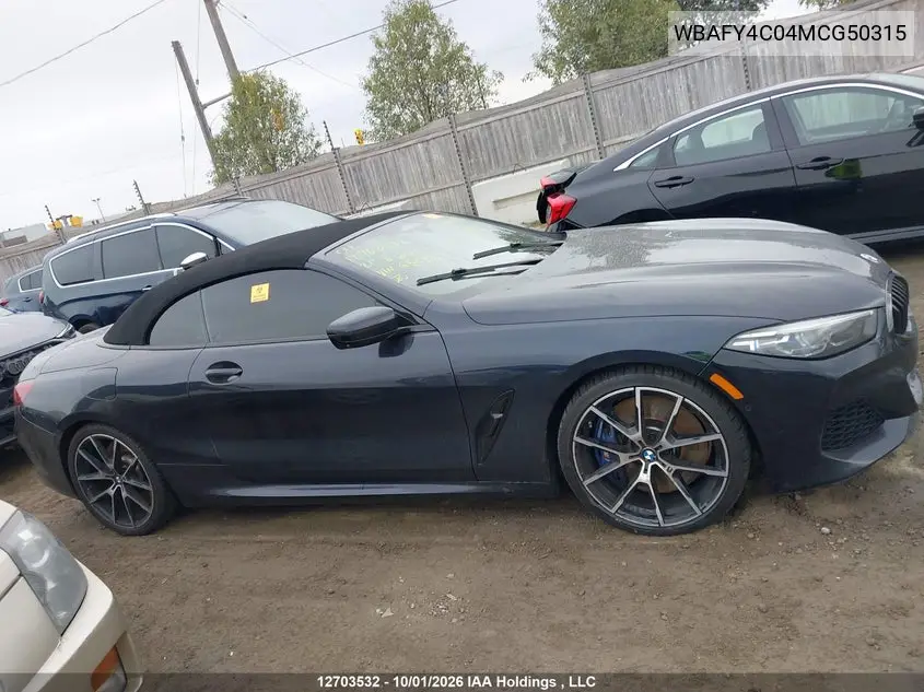 2021 BMW 8ER VIN WBAFY4C04MCG50315 — фото 12