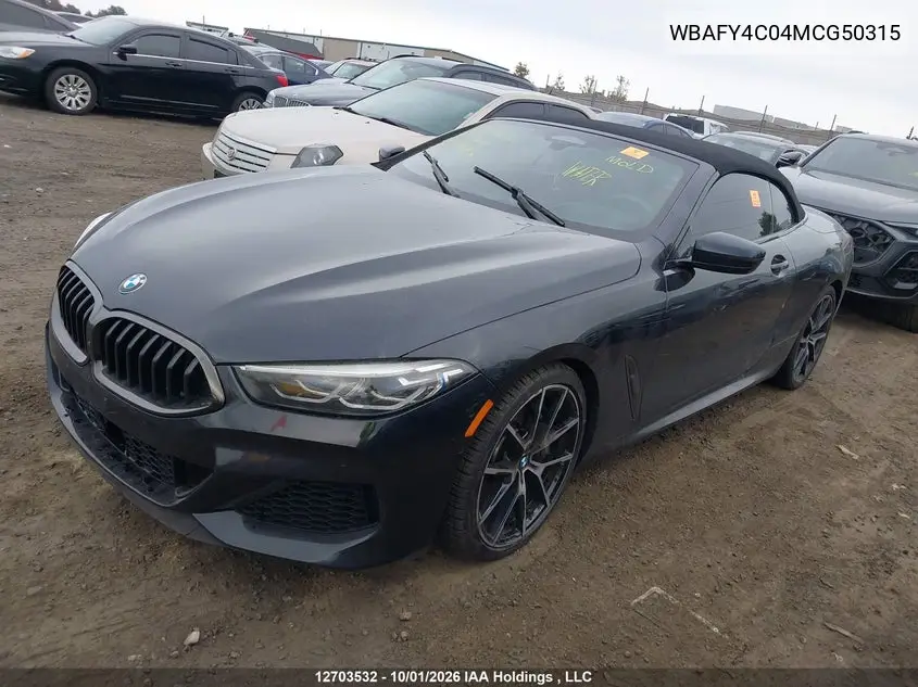 2021 BMW 8ER VIN WBAFY4C04MCG50315 — фото 2
