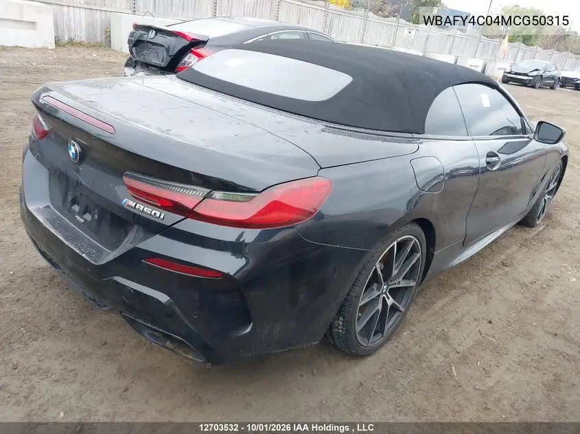 2021 BMW 8ER VIN WBAFY4C04MCG50315 — фото 4