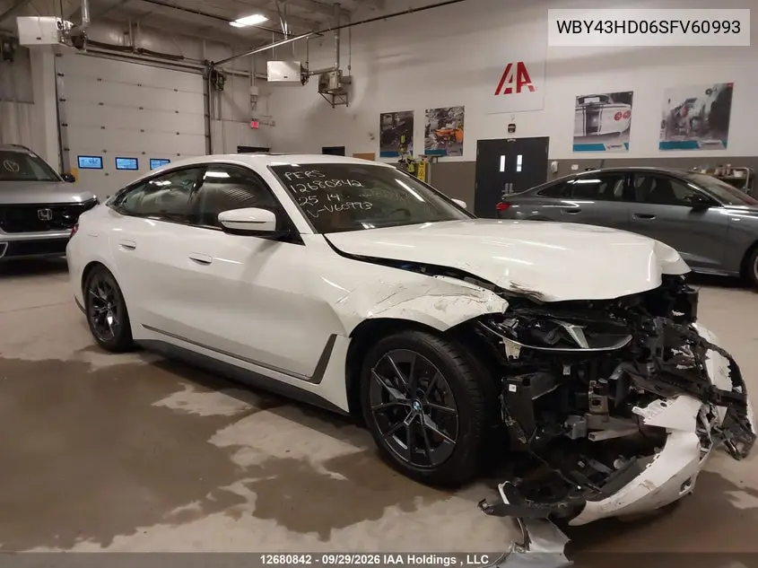 BMW I4 2025, VIN WBY43HD06SFV60993