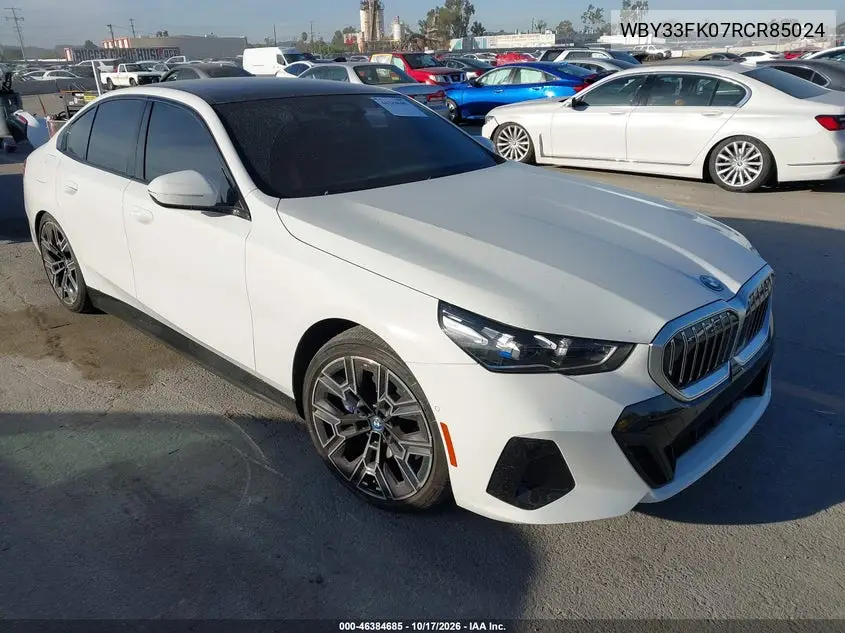 BMW I5 2024, VIN WBY33FK07RCR85024