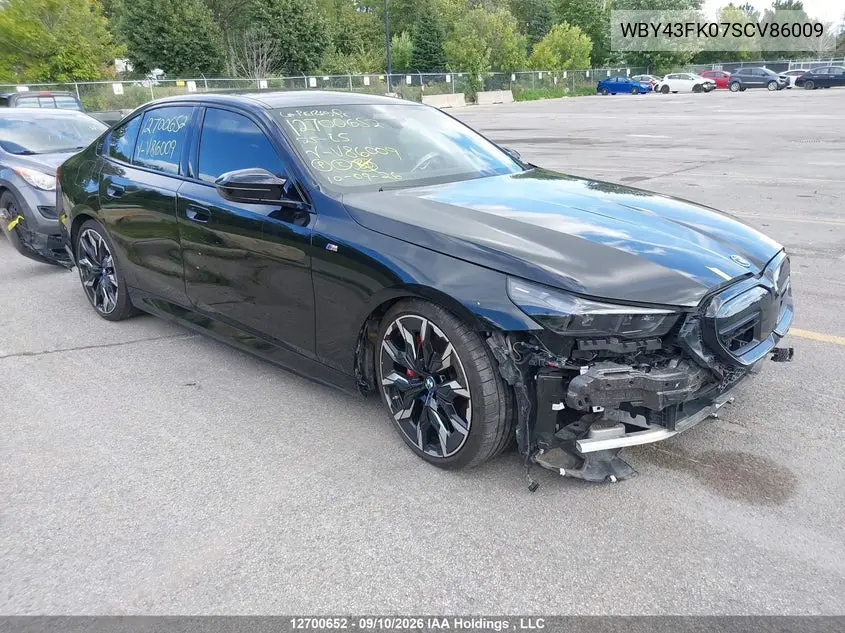BMW I5 2025, VIN WBY43FK07SCV86009