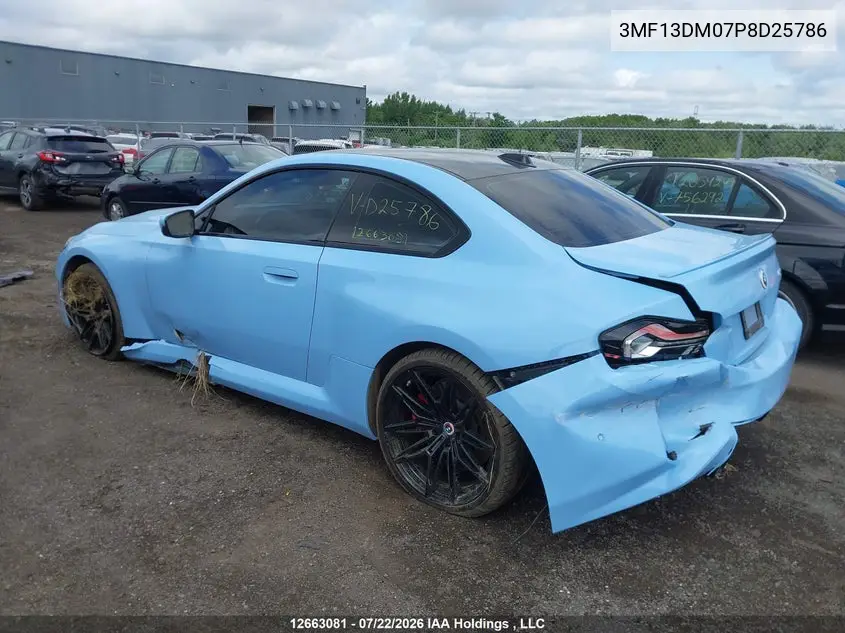 2023 BMW M2 VIN 3MF13DM07P8D25786 — фото 3