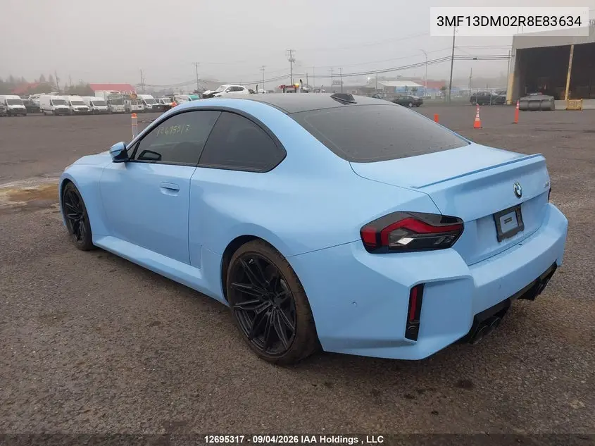 2024 BMW M2 VIN 3MF13DM02R8E83634 — фото 3