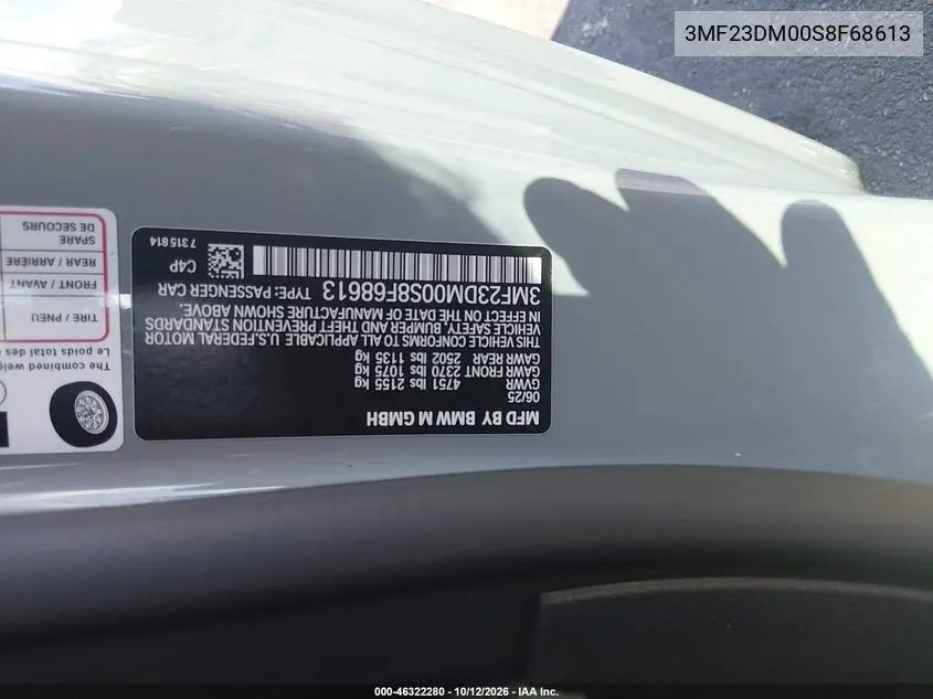 2025 BMW M2 VIN 3MF23DM00S8F68613 — фото 9
